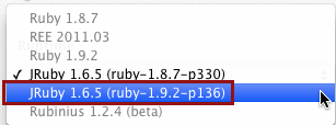 JRuby for Ruby 1.9.2 pulldown